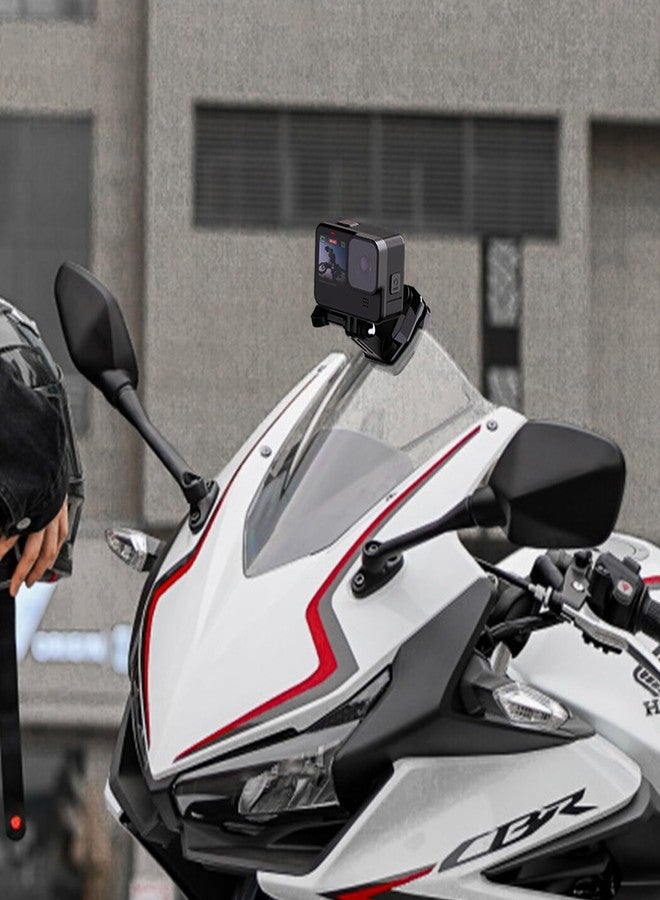 Lupholue Motorcycle Windshield Clip Mount Quick Release Clip Mount for GoPro Hero 13 12 11 10 9 8 7, Insta360 X4 X3 X2 X ONE RS R, DJI Osmo Action, Smartphone (Short) - Image 3