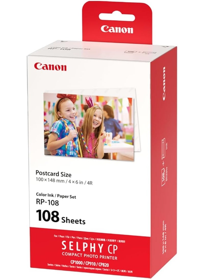 Canon RP-108 Postcard Sized Photo Paper 100 ×148 mm white - Image 1