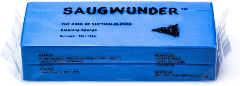 SAUGWUNDER Cleaning Sponge Super Absorbent Water Durable ^~ You Know 17.5×7.5×3.5 cm[6.9 x 3 x 1.38 inches] Use for Household Clean Cars/Boats The dust and Dirt on Furnitures,Bathtubs&etc. (Blue) - Image 2