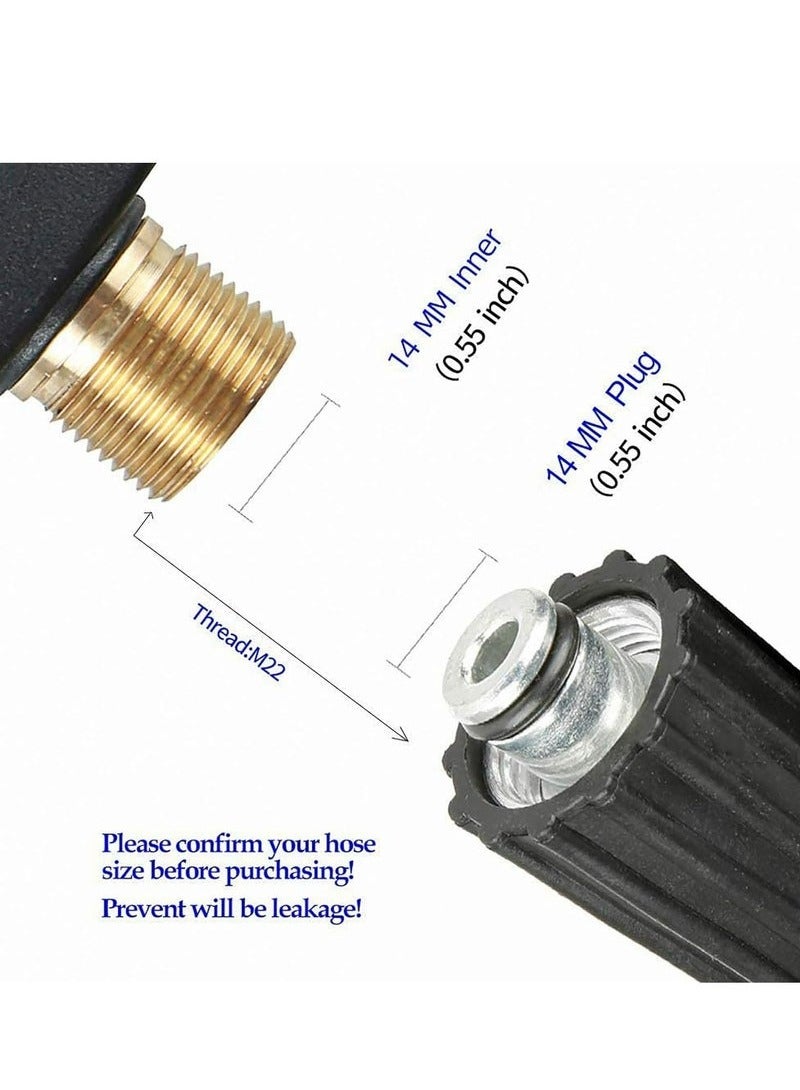 ارتفاع ضغط بندقية التنظيف ، مع 5 فتحات قابلة للتبديل ، اتصال سريع الفوهات و M22 خرطوم موصلات - مناسبة للسيارات ، فناء ، وغيرها من أدوات التنظيف قوية . - Image 5