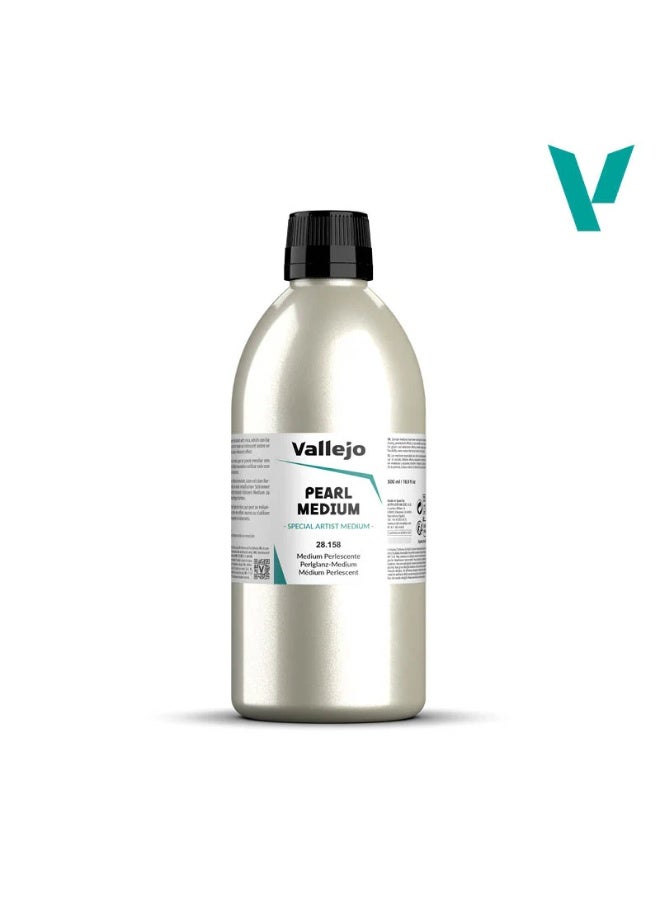 Vallejo Pearl Medium 500ml – Acrylic Additive for Iridescent Shimmer on Paintings, Models, Crafts & Art