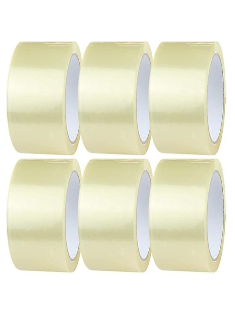 Generic Heavy Duty Sealing Tape – 48mm Wide, 100 Yards, Clear Packing & Shipping Tape, Strong Adhesive Roll (Pack of 6)  - Image 1