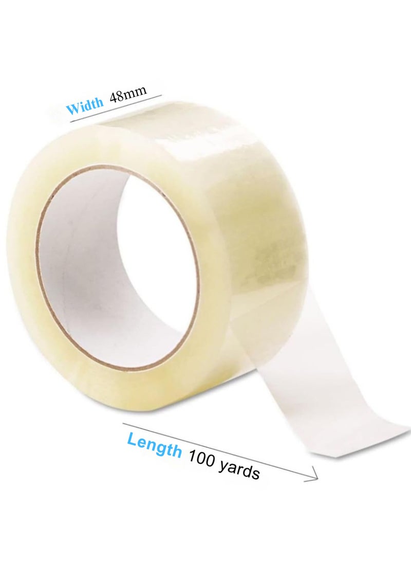 Generic Heavy Duty Sealing Tape – 48mm Wide, 100 Yards, Clear Packing & Shipping Tape, Strong Adhesive Roll (Pack of 6)  - Image 3