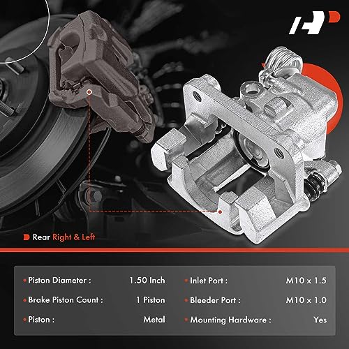 A-Premium Disc Brake Caliper Assembly with Bracket Compatible with Select Ford Models - For Mustang 1999-2004 3.8L, For Mustang 2004 3.9L, For Mustang 1999-2003 4.6L, Base - Rear Right Passenger Side - Image 2