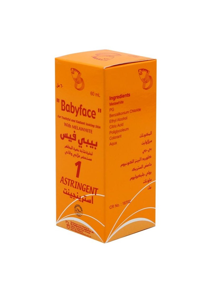 Babyface Astringent with Melawhite 60ml - Image 3