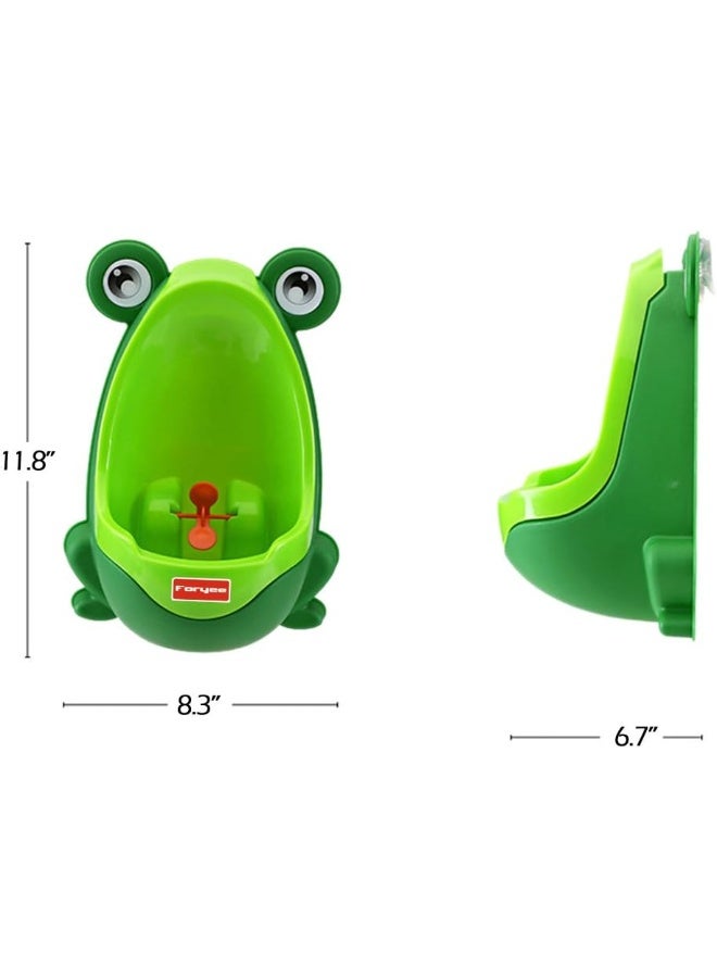 Foryee Cute Frog Potty Training Urinal for Boys with Funny Aiming Target - Blackish Green - Image 2