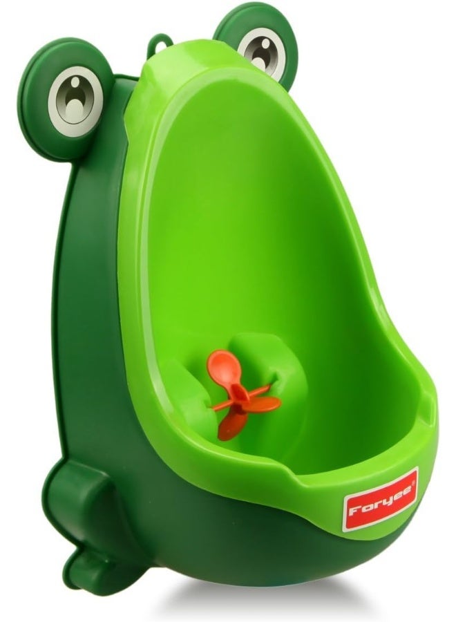 Foryee Cute Frog Potty Training Urinal for Boys with Funny Aiming Target - Blackish Green - Image 1