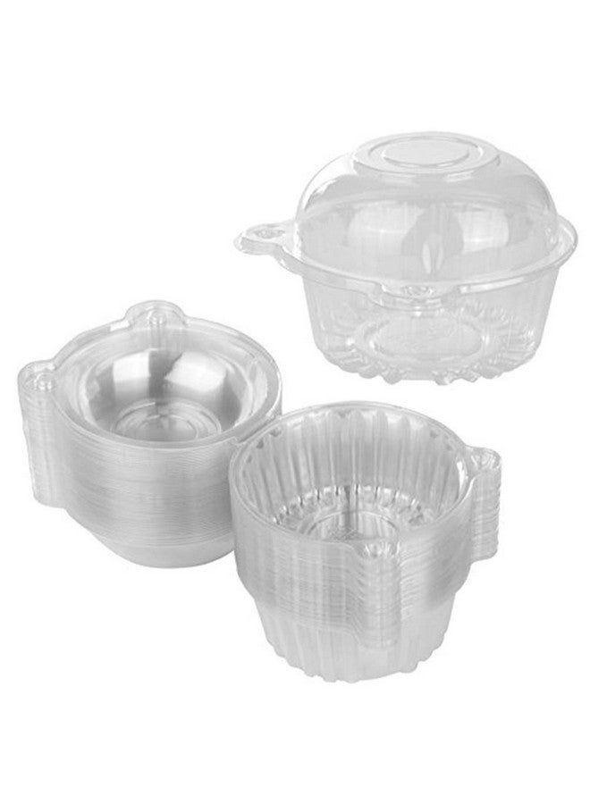 BlueSnail 50 pieces Plastic Single Individual Cupcake Muffin Dome Holders Cases Boxes Cups Pods - Image 1