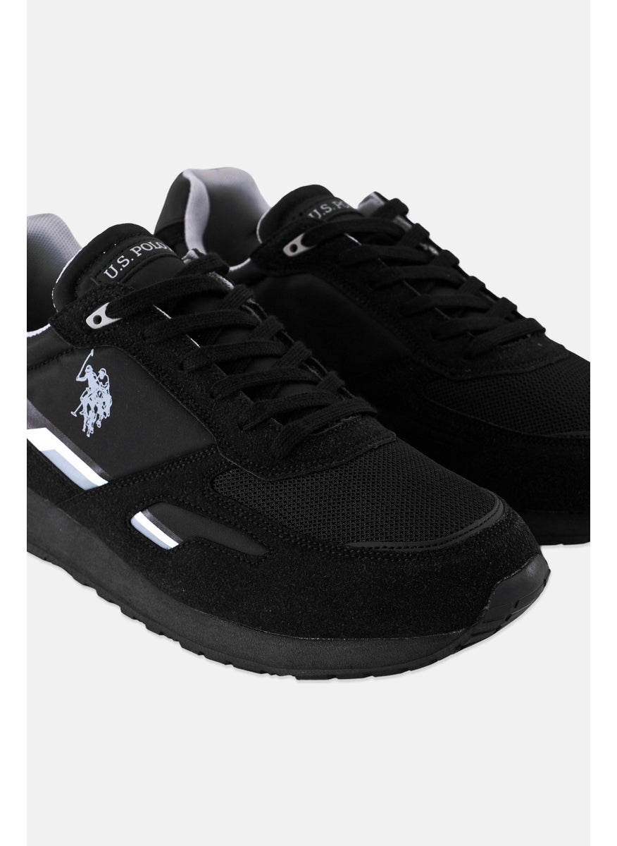 U.S. Polo Assn. Men Textile-Eco Suede Lace Up Casual Shoes, Black  - Image 3