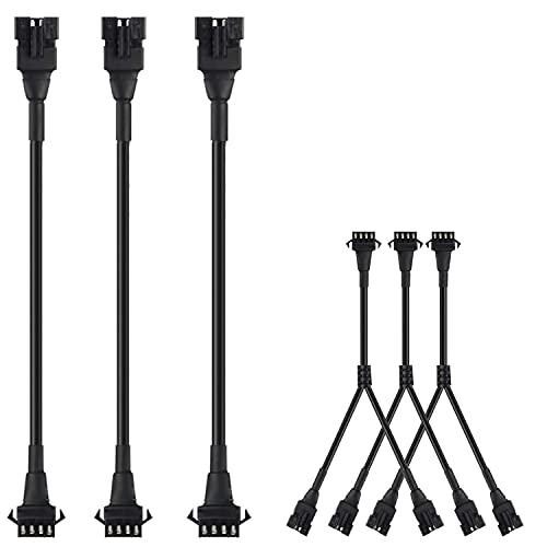 JXOFROAD 3pcs 60in/150cm Extension Cable Wire +3PCS Y-Shaped Splitter,4-PIN Connector Waterproof Extension Length Cable Wire Set for LED Motorcycle SUV ATV car Strip Lights - Image 1