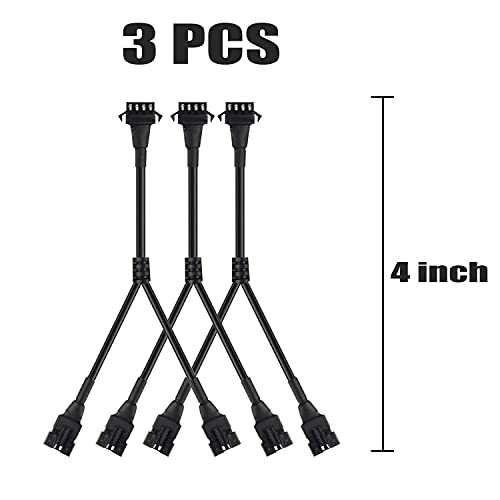 JXOFROAD 3pcs 60in/150cm Extension Cable Wire +3PCS Y-Shaped Splitter,4-PIN Connector Waterproof Extension Length Cable Wire Set for LED Motorcycle SUV ATV car Strip Lights - Image 3
