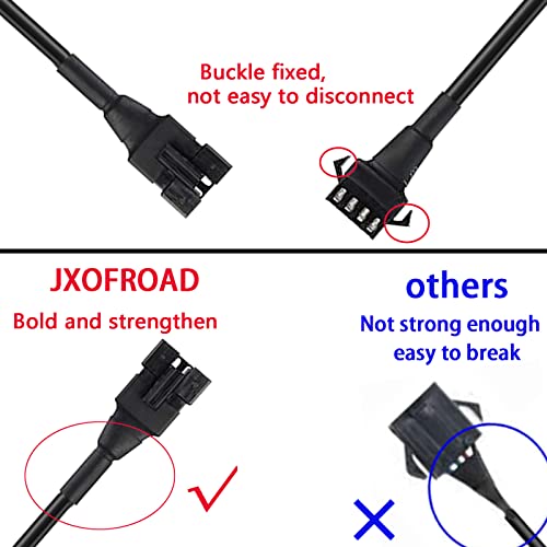 JXOFROAD 3pcs 60in/150cm Extension Cable Wire +3PCS Y-Shaped Splitter,4-PIN Connector Waterproof Extension Length Cable Wire Set for LED Motorcycle SUV ATV car Strip Lights - Image 5