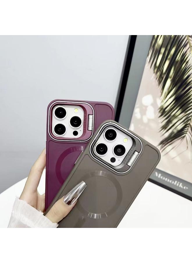 اس-توب جراب لهاتف iPhone 13 / 14 CD Texture Frosted MagSafe حامل عدسة جراب هاتف - Image 5