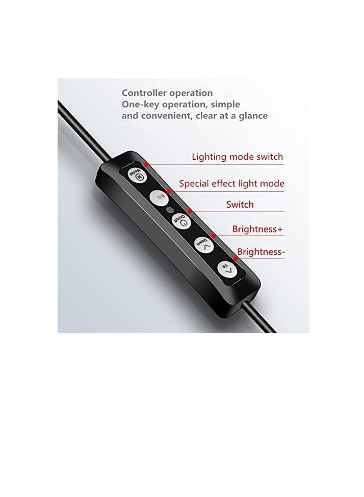 حلقة إضاءة ليد ناعمة محمولة 45 سم بالفضاء اللوني ار جي بي 16 لون مع ثلاث حوامل موبايل وحامل صغير لتسجيل يوتيوب - انستا ريل - بث مباشر - فيديوهات مكياج من بي كيه ان® MJ45 - Image 3