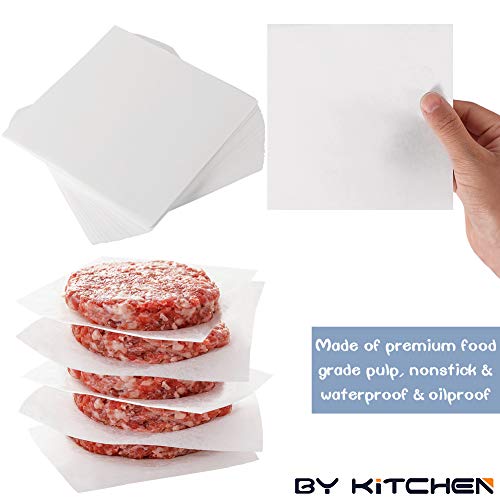BYKITCHEN Burger Patty Paper, 5.5 x 5.5in, Set of 300, Patty Paper Squares, Baking Parchment Squares/Hamburger Patty Papers for Separating Burger, Cookies and More - Image 4