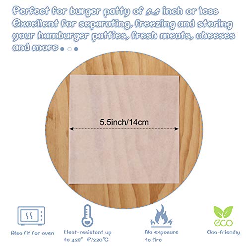 BYKITCHEN Burger Patty Paper, 5.5 x 5.5in, Set of 300, Patty Paper Squares, Baking Parchment Squares/Hamburger Patty Papers for Separating Burger, Cookies and More - Image 2
