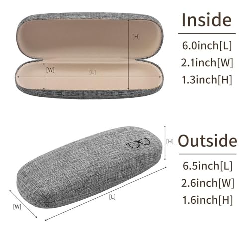 ABAJI 2 PCS Eyeglasses Case Kids Students Reading Glasses Organizer Hard Shell Lint Lining Snap Close Men Women Boys Girls - Image 2