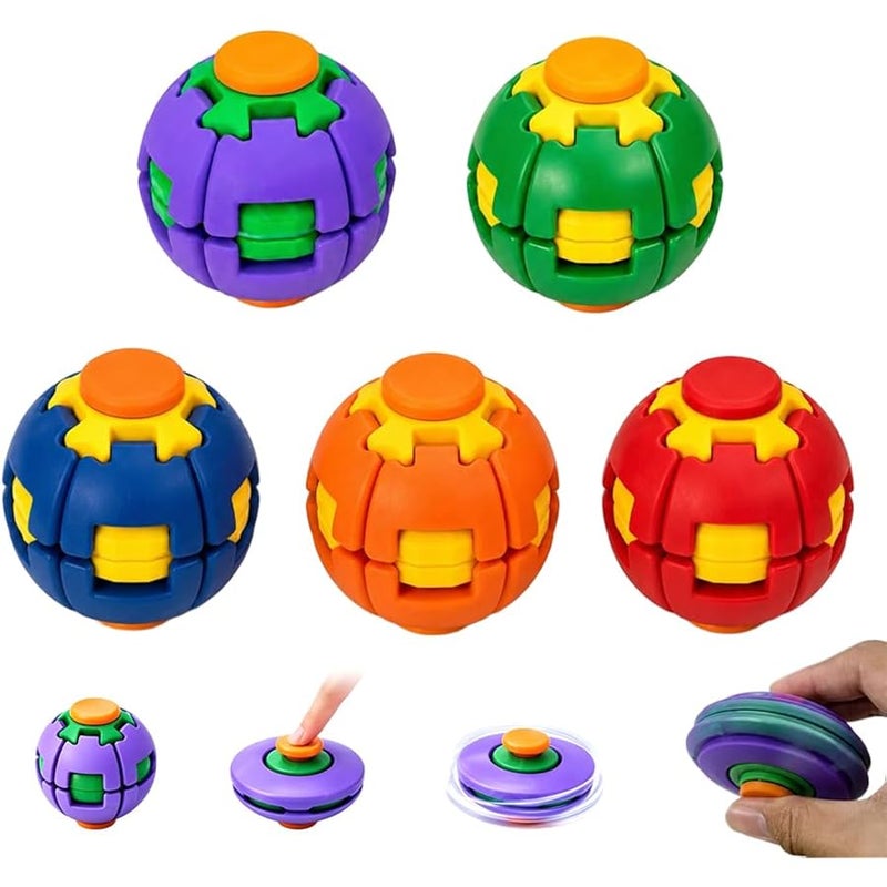 QITAI Fidget Spinner Decompression Ball, 360° Press & Spin Fidget Ball, 3D Printed Finger Decompression Rotating Ball Sensory Fidget Fun Toy for Adults Portable Desk Toy for Office, School (1, All) - Image 1