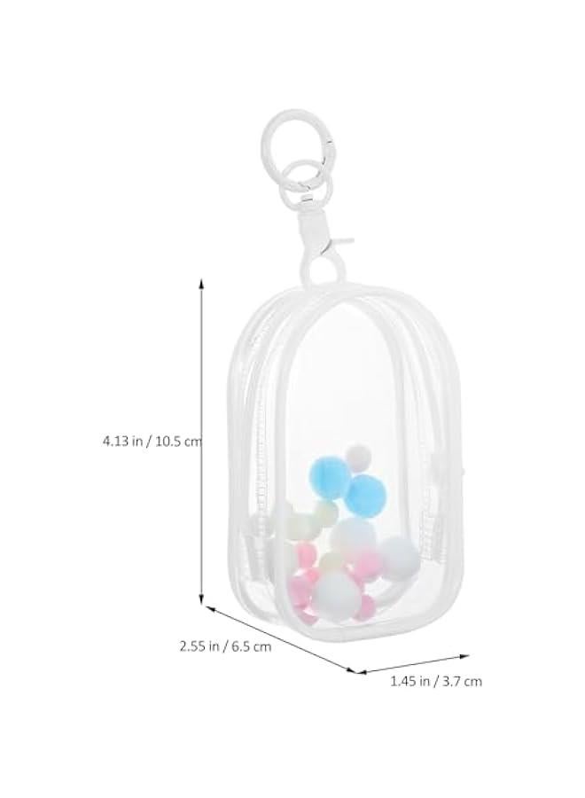 1 Set Clear Figure Display Bag Doll Display Case with Keychain Clear Hanging Doll Bag Pouch for Collectibles Transparent Doll Storage Organizer Dustproof Display Bag for Figures  - Image 2
