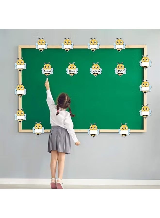 24 Pcs Bee Shape School Name Label Stickers for Classroom Bulletin Board Decorations, Classroom Name Tags for Classroom Cubbies, Cute Bee Style Student Nameplates for Desk - Image 5
