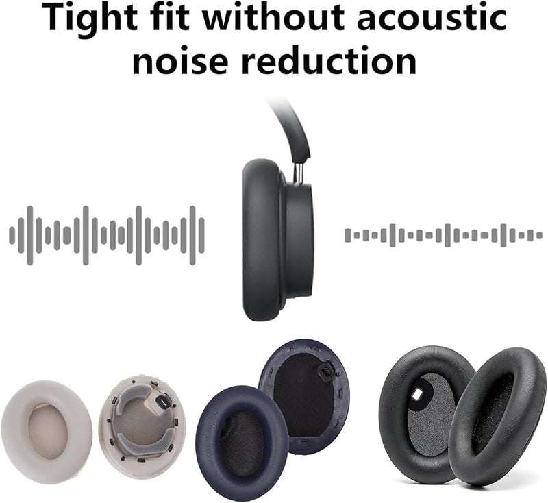 وسادات أذن بديلة لسماعات Sony WH1000XM4، وسائد أذن سوداء من جلد PU - Image 3