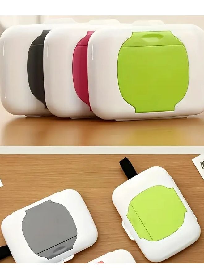Portable Wet Wipe Case With Sealed Lid Dispenser Slot Green Heavy Duty Travel - Image 5