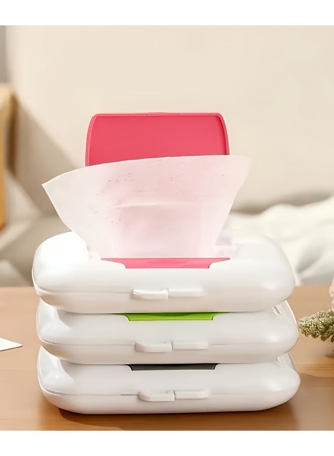 Portable Wet Wipe Case With Sealed Lid Dispenser Slot Green Heavy Duty Travel - Image 2