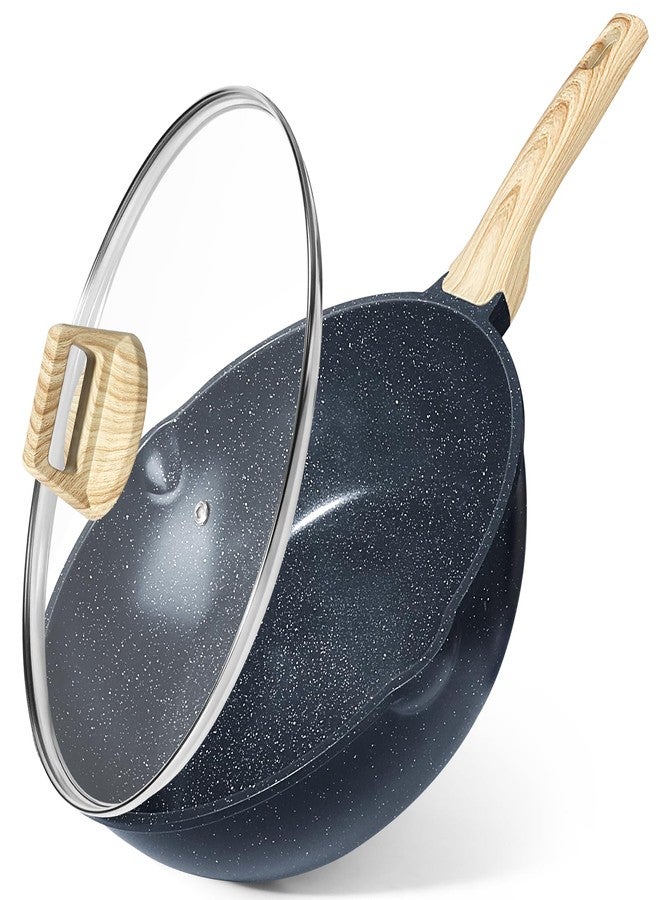 GiPP Ceramic Nonstick Deep Frying Pan Skillet, 12" Saute Pan with Lid, Induction Cookware Non Stick Cooking Pan, PTFE PFOA PFOS APEO Free, Grey - Image 1