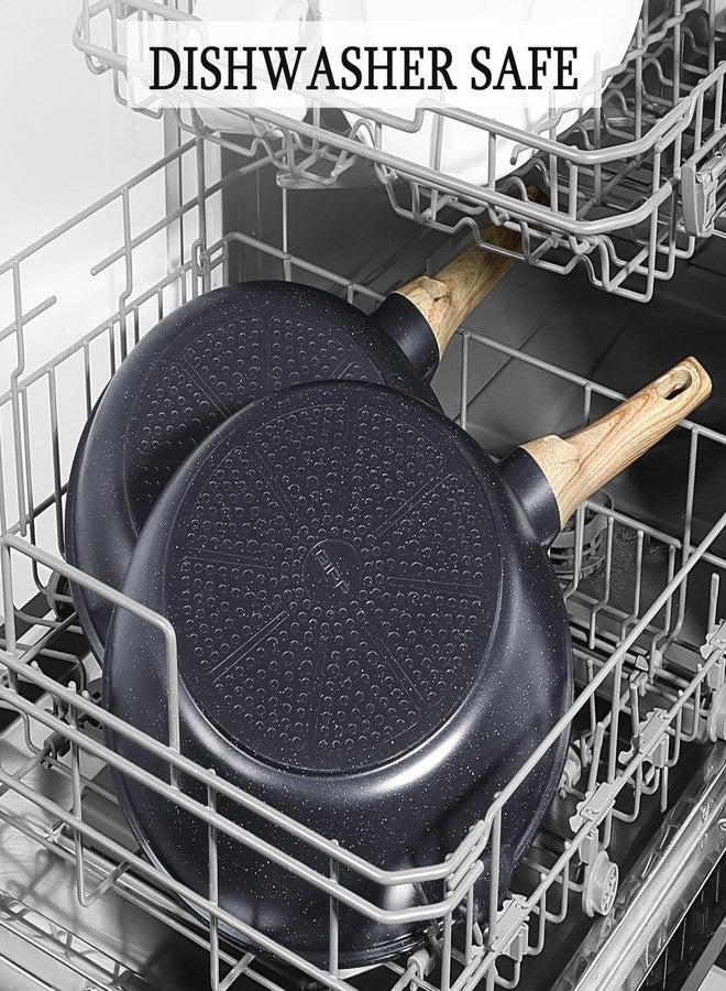 GiPP Ceramic Nonstick Deep Frying Pan Skillet, 12" Saute Pan with Lid, Induction Cookware Non Stick Cooking Pan, PTFE PFOA PFOS APEO Free, Grey - Image 3