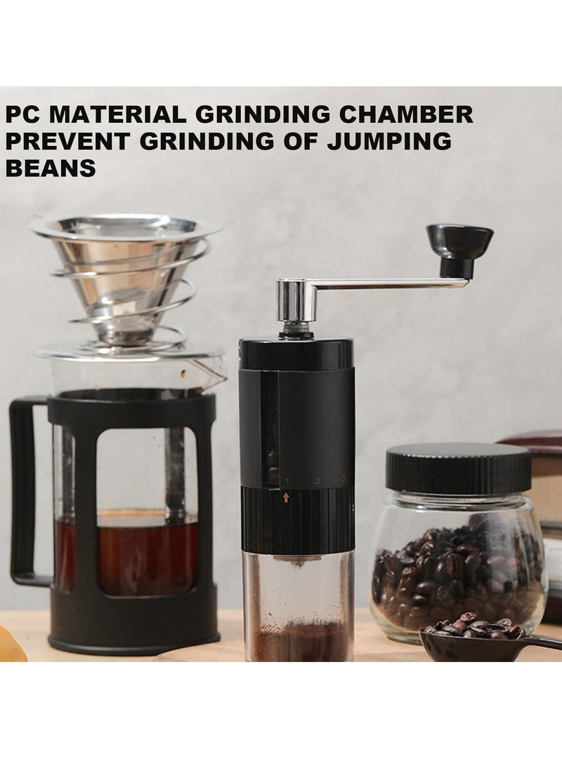 KASTWAVE Manual Coffee Bean Grinder, Hand Crank Coffee Grinder, 90ml Adjustable Manual Espresso Grinder, With Visual Powder Chamber, Stainless Steel Coffee Hand Grinder Accessories for for Espresso, Cold Brew - Image 4