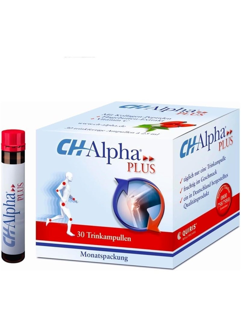 Ch-Alpha Plus 30 Ampoules - Dietary Supplement - Help People with Chronic Joint Symptoms - Vitamin C - Improve Flexibility - Healthy Joints and Cartilage - Joints Flexible - Image 1