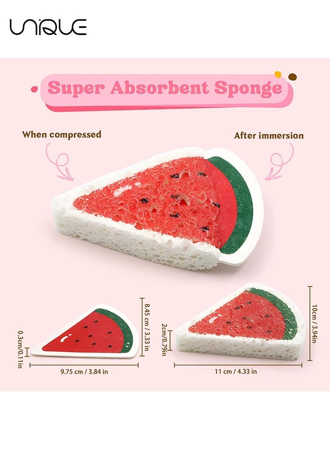 Unique 4 PCS Kitchen Sponges Set, 4 Pieces Cute Natural Wood Pulp Dish Sponge, Non-Scratch Sponges for Cleaning Dishes, Countertop, Bathroom - Image 2