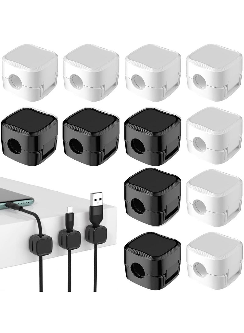 12 Pack Magnetic Cord Organizer, Cable Smooth Adjustable Easy Secure Cable Management, Wire Holder Keeper Organizer, Hide or Organize Phone USB Charger Cable for Home, Office, Car, Desk, Nightstand - Image 1