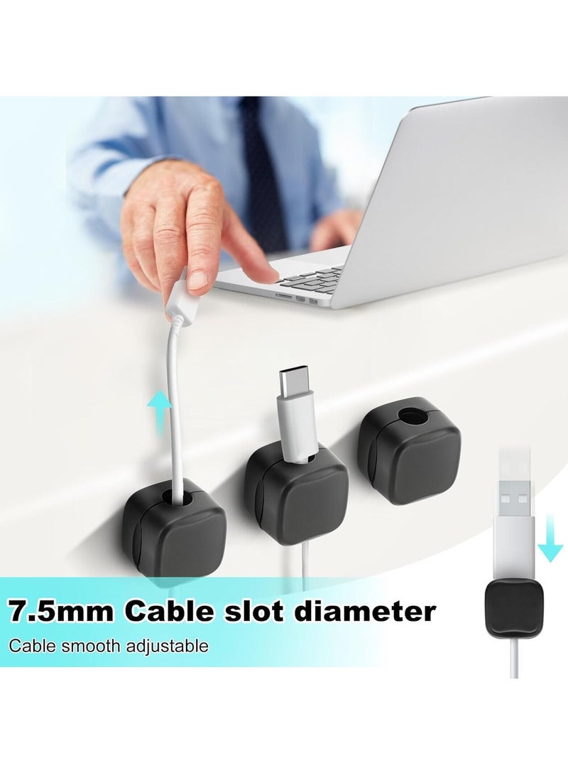 12 Pack Magnetic Cord Organizer, Cable Smooth Adjustable Easy Secure Cable Management, Wire Holder Keeper Organizer, Hide or Organize Phone USB Charger Cable for Home, Office, Car, Desk, Nightstand - Image 2