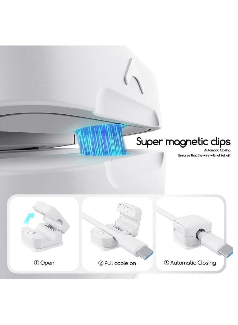 12 Pack Magnetic Cord Organizer, Cable Smooth Adjustable Easy Secure Cable Management, Wire Holder Keeper Organizer, Hide or Organize Phone USB Charger Cable for Home, Office, Car, Desk, Nightstand - Image 3