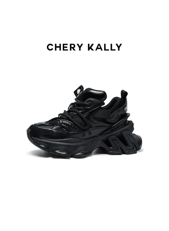 Chery Kally Classic Fashion Dad Shoes, Women's Casual Thick-soled Height-increasing Shoes, Ld4123, Black, Size 36 - Image 2
