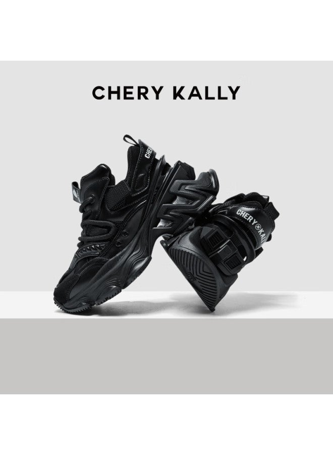 Chery Kally Classic Fashion Dad Shoes, Women's Casual Thick-soled Height-increasing Shoes, Ld4123, Black, Size 36 - Image 1
