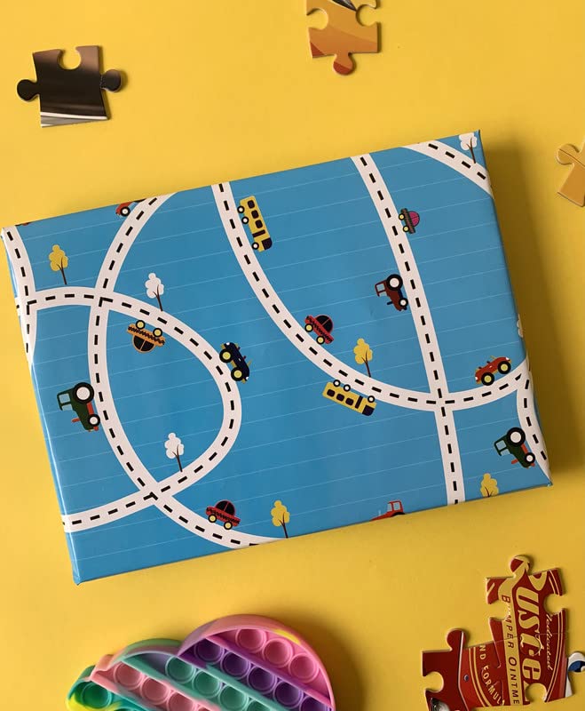 Dovetail Traffic Jam Kids Gift Wrapping Paper Pack of 10 Sheet - Image 2