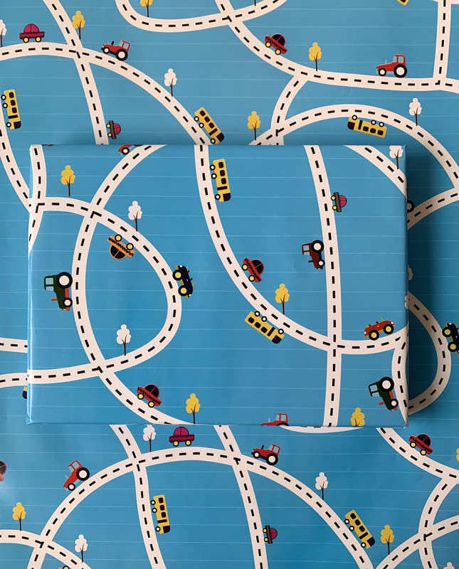 Dovetail Traffic Jam Kids Gift Wrapping Paper Pack of 10 Sheet - Image 1