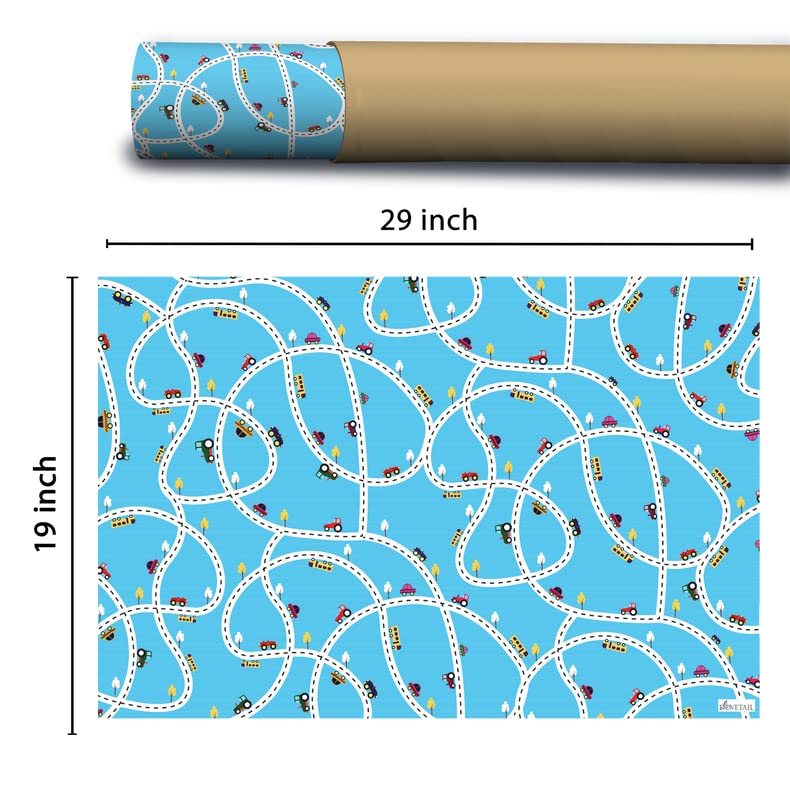 Dovetail Traffic Jam Kids Gift Wrapping Paper Pack of 10 Sheet - Image 4
