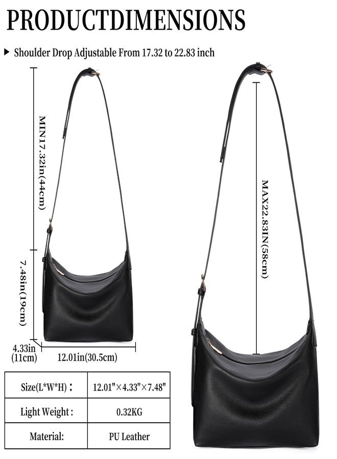 FALAN MULE Hobo Bags for Women Soft Foldable PU Leather Tote Crossbody Purses Stylish Slouchy Shoulder Handbag - Image 5