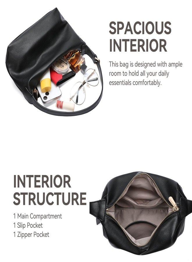 FALAN MULE Hobo Bags for Women Soft Foldable PU Leather Tote Crossbody Purses Stylish Slouchy Shoulder Handbag - Image 4