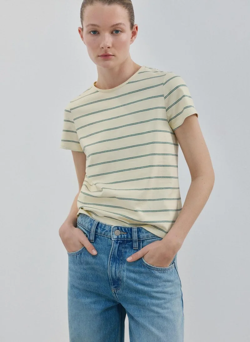 مانجو Striped Cotton T-Shirt