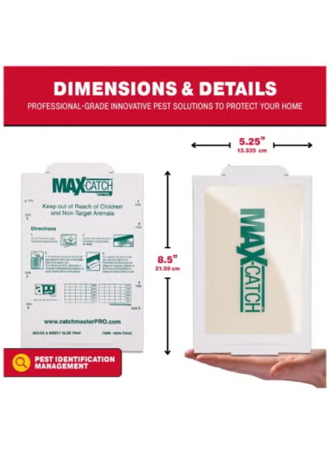 Catchmaster Max-Catch Mouse & Insect Glue Trap 72MB,3 Pieces  Mouse Traps Indoor for Home, Sticky Pest Control Adhesive Tray for Catching Bugs, Rats & Rodents, Non Toxic Bulk Pre-Baited Glue Boards - Image 2