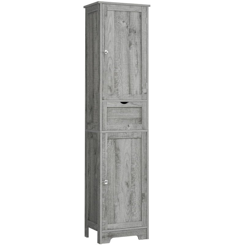 Iwell 67 Tall Bathroom Cabinet with Adjustable Shelves  1 Drawer Storage Cabinet with 2 Doors Narrow Tall Cabinet Floor Cabinet for Bathroom Living Room Home Office Grey
