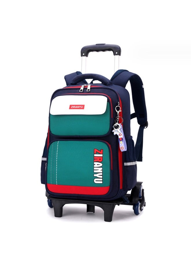 Generic - Rolling Backpack for Kids Solid Color Trolley Bookbags Elementary School Students Schoolbag - Image 1