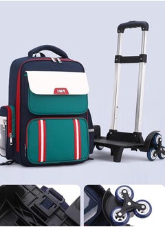 Generic Rolling Backpack for Kids Solid Color Trolley Bookbags Elementary School Students Schoolbag  - Image 3