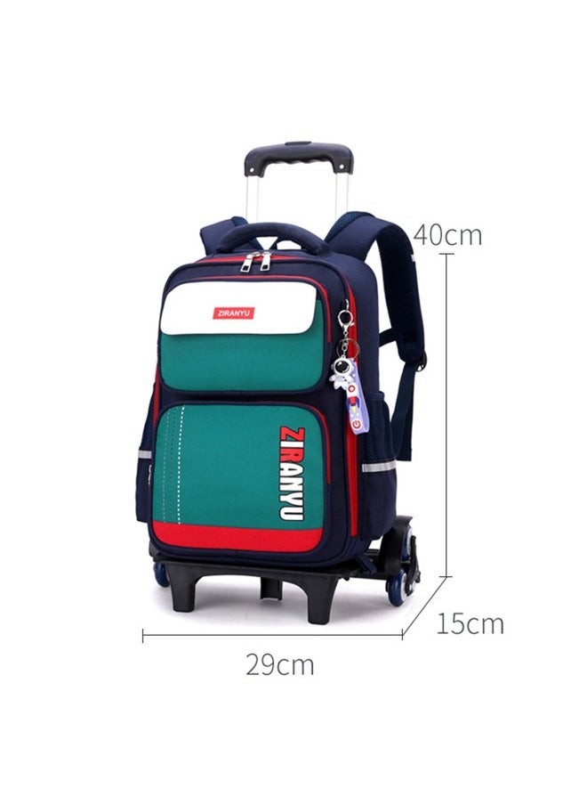 Generic - Rolling Backpack for Kids Solid Color Trolley Bookbags Elementary School Students Schoolbag - Image 1