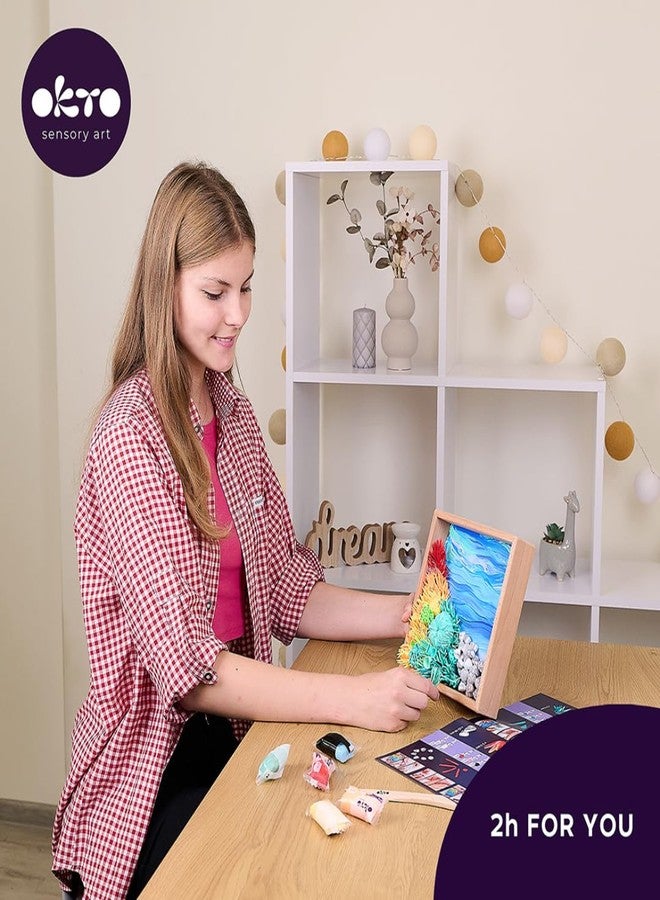OKTO Ocean Calm DIY 3D Painting, 21x21cm Air Dry Clay Kit - Ideal Crafts for Adults and Kids, Perfect for Creative Art Projects and Home Décor Ocean Calm - Image 5