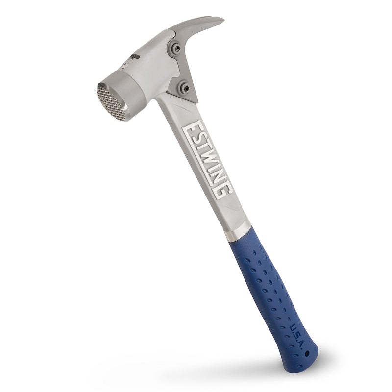 ESTWING ALPRO Aluminum Framing Hammer 14 oz Straight Rip Claw with Milled Face Shock Reduction Grip ALBLM
